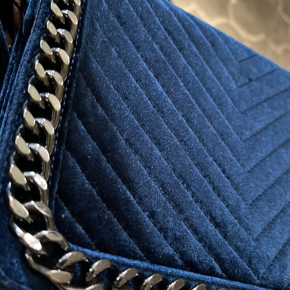 Aldo blue velvet evening crossbody bag - Picture 4 of 17